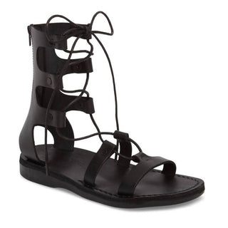 Jerusalem Sandals - Sandália Gladiadora Feminina de Couro com Cadarço