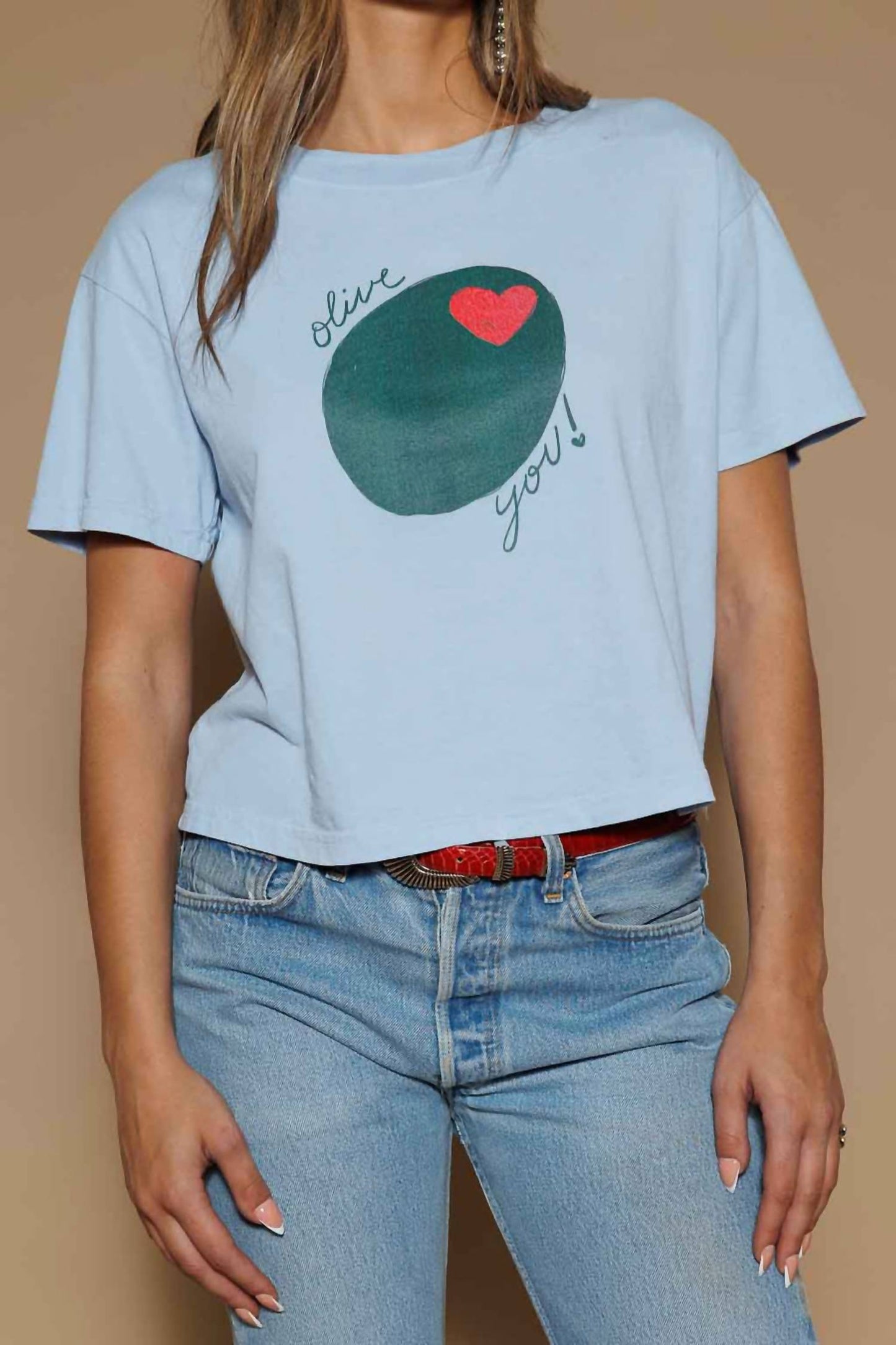 All Us - Olive You Cropped Tee