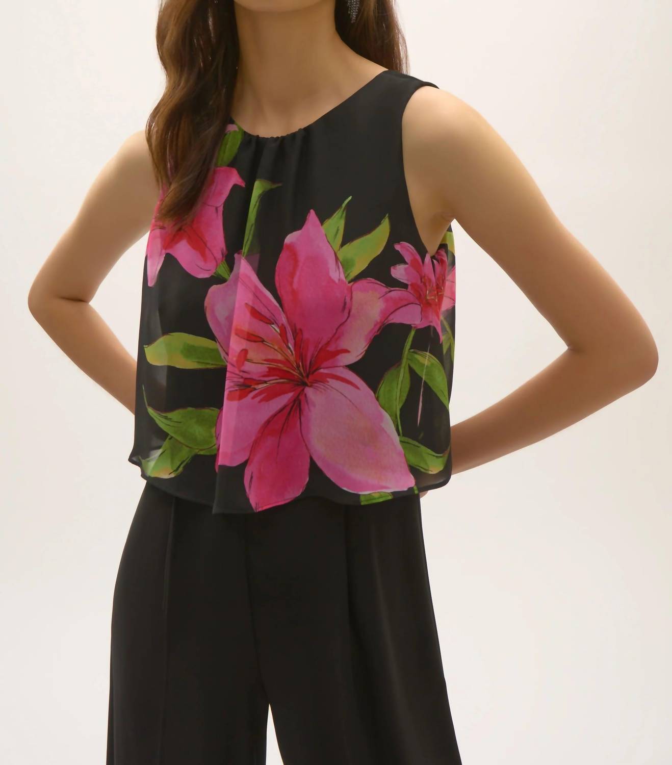 Joseph Ribkoff - Floral Chiffon Wide Leg Jumpsuit