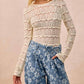 Aaron & Amber - Sweet Cream Long Sleeve Lace Top