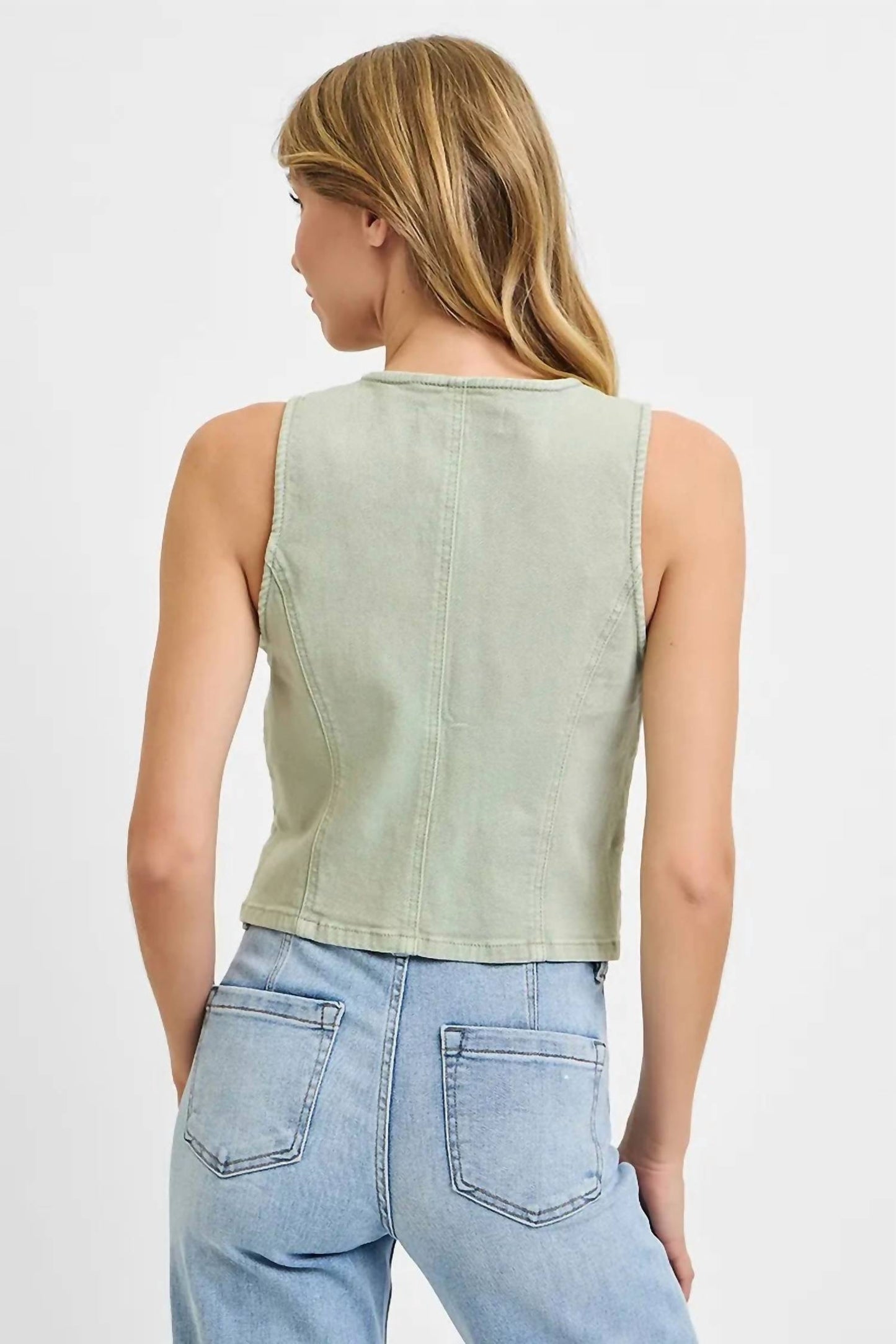 Trendsi - Risen Full Size V Neck Button Down Vest Plus Size