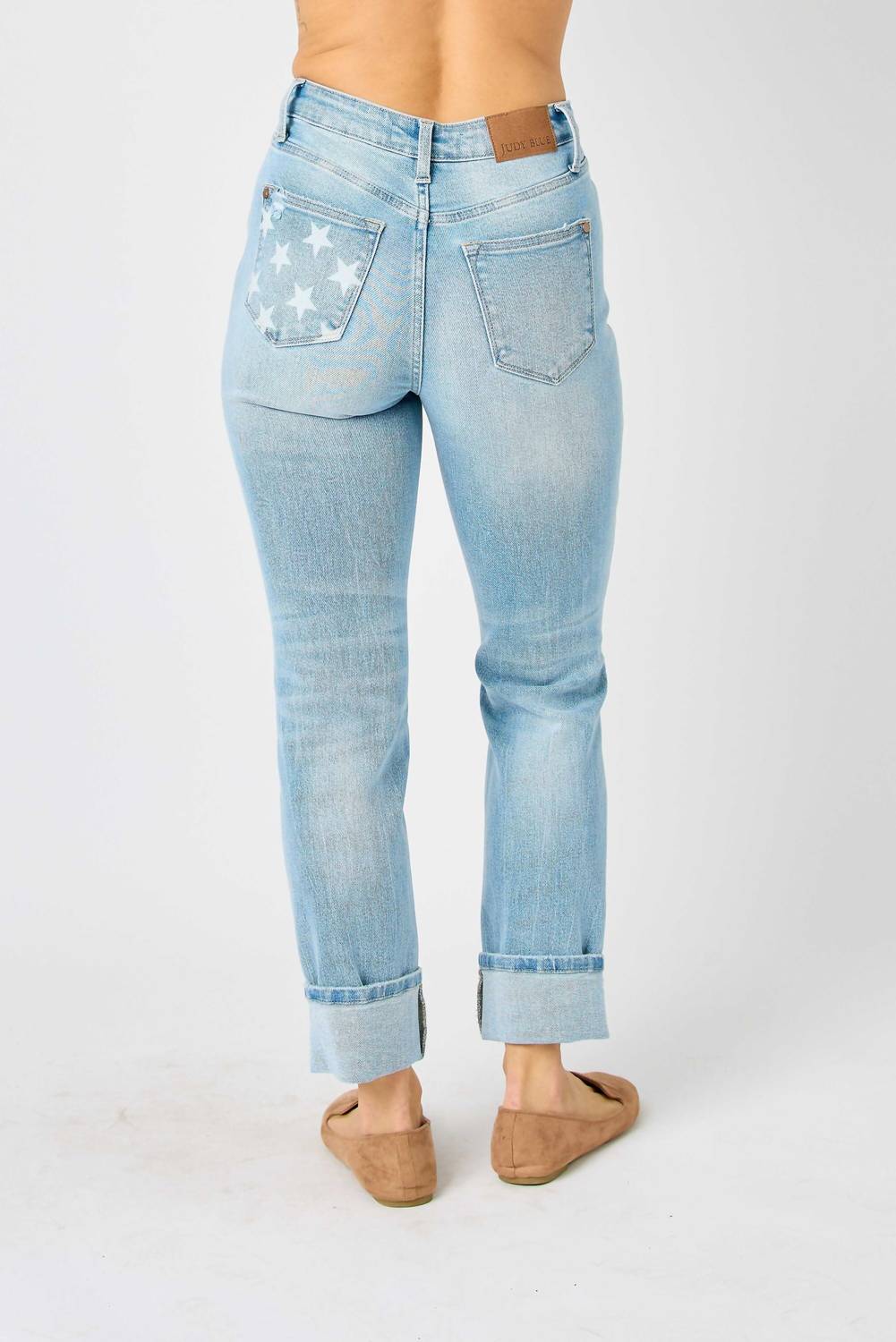 Judy Blue - Boyfriend Mid Rise Star Pocket Jeans