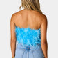 Buddylove - Fancy Strapless Feather Crop Top