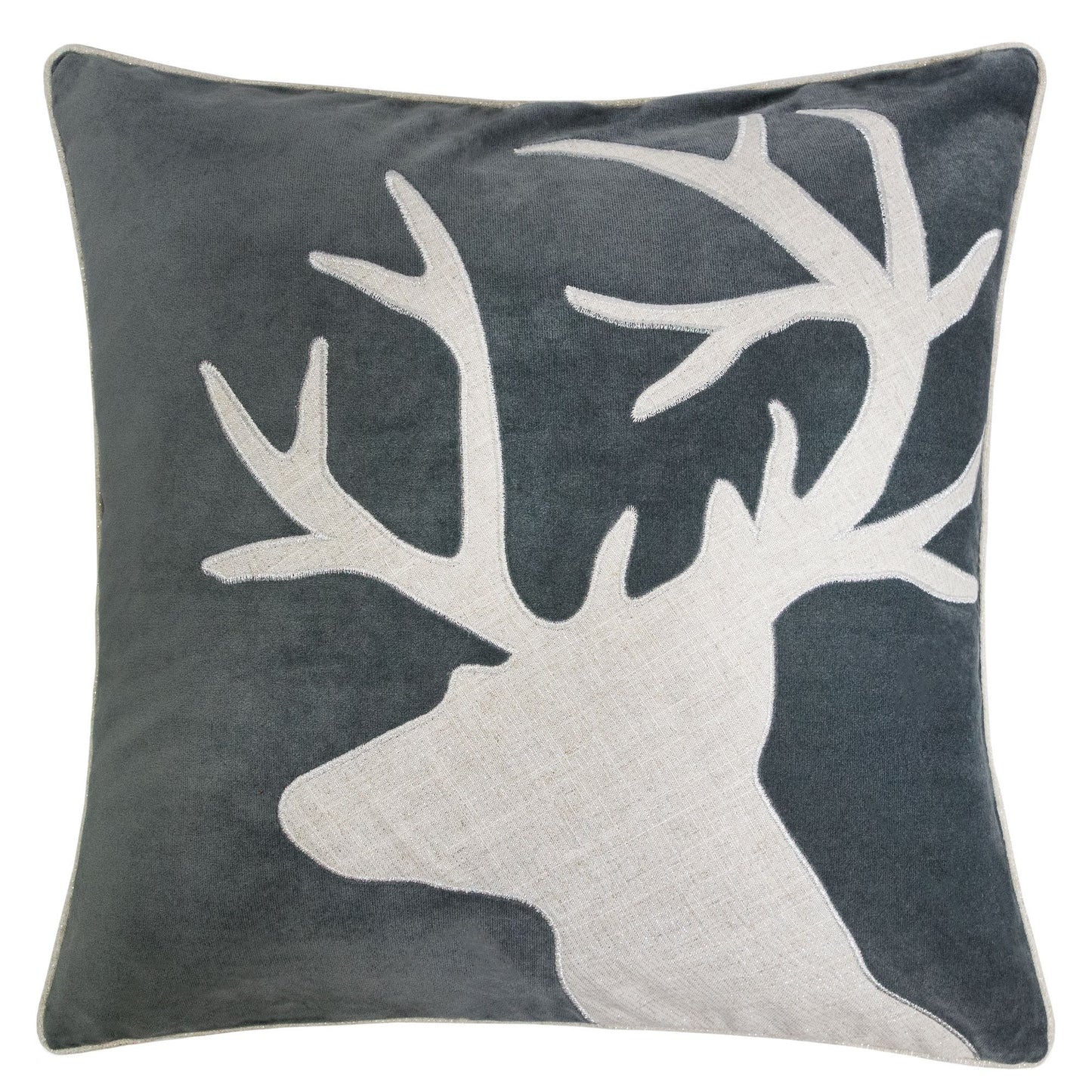 Holiday Reindeer Velvet Accent Pillow 20x20