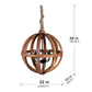 4 Light Wood Chandelier with Adjustable Chain