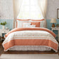 9 Piece Cotton Percale Comforter Set Coral Queen