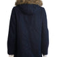 Coffeeshop - Women's Hooded Toggle Coat With Faux Fur Trim