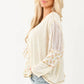 Pol - Floral Print Colorblock Long Sleeve Top