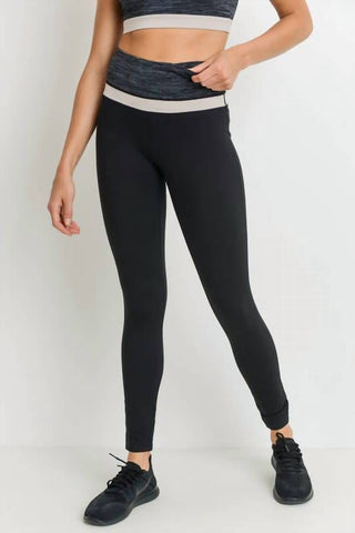 Mono B - Legging completa de cintura alta com blocos de cores mescladas
