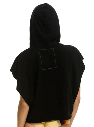 Aviator Nation - Logo Embroidery Sleeveless Crop Hoodie