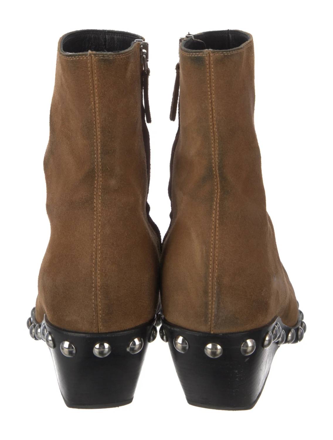 Khaite - Women's Suede Ankle Sock Boots With Studded Accents