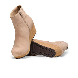 Birkenstock - Botas femininas de couro e camurça Ebba