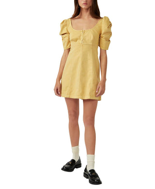 Free People - Vestido curto jeans Cheyenne