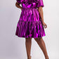 The Curve La - Plus Size Faux Leather Tiered Puff Sleeve Short Dress