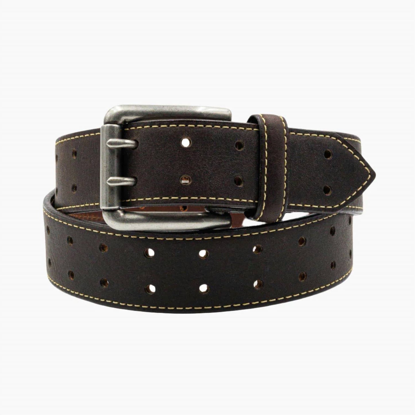 Lejon Leather Goods - Men's Vintage Bison Leather Double Barrel Usa Belt