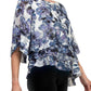 Alex Evenings - 3/4 Sleeve Asymmetrical Triple Tier Hem Chiffon Top