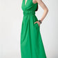 Joseph Ribkoff - Shirred V-neck Sleeveless Midi A-line Dress