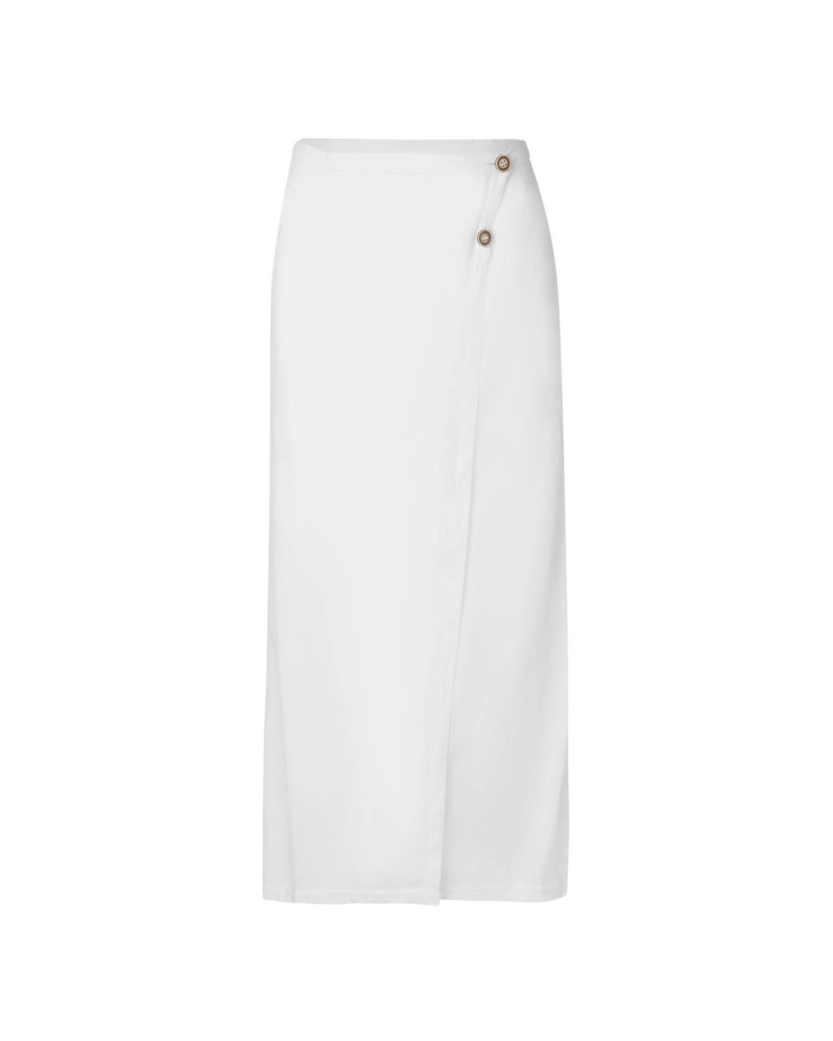 Soah - Women's Scarlet Linen Wrap Skirt
