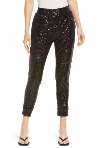 Steve Madden - Calça de corrida com ponta brilhante
