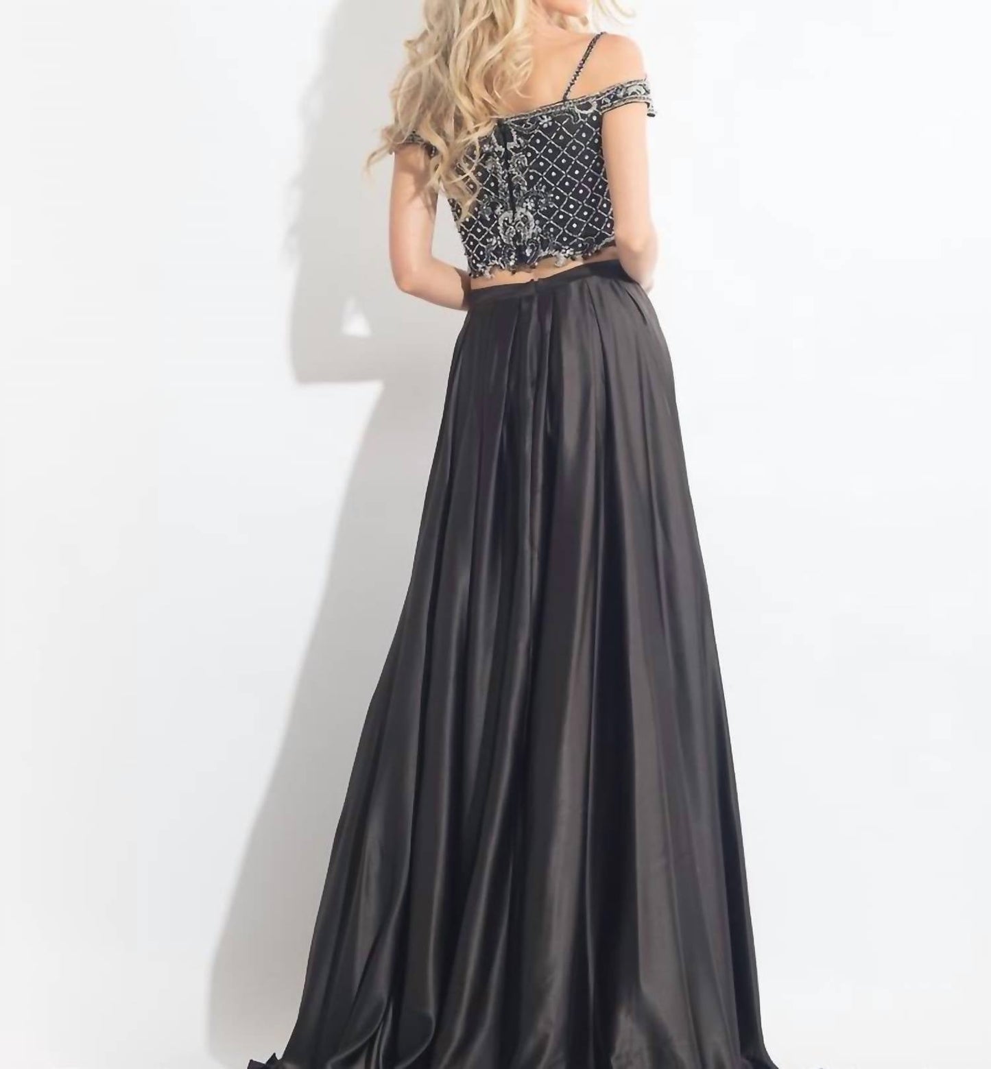 Rachel Allan - Beaded Charmeuse Two-piece Gown