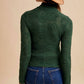 Anniewear - Floral Jacquard Mock Neck Sweater Top