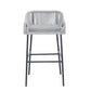 La Push Outdoor Patio Light Gray Rope Bar Stool, Set of 2