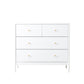 4 Drawer Kids Dresser With Antique Brass Pulls - White