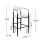 Upholstered Bar Stools with Backs for Kitchen Island (Set of 2) - Beige