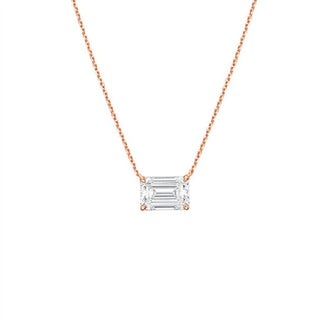 Diana M Jewels - Lab Grown East West Diamond Solitaire Pendant Necklace