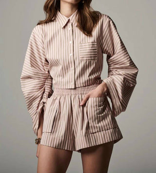 Hevron - Raquel Long Sleeve Button Front Top