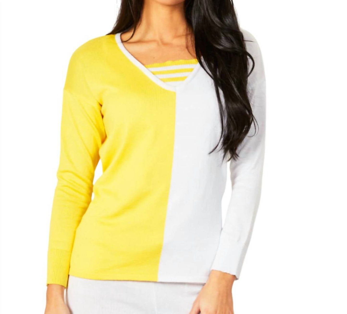 Angel Apparel - Two-Tone Stripe Detail Top