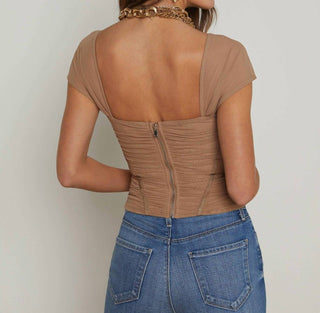 L'Agence - Asuka Shirred Mesh Top