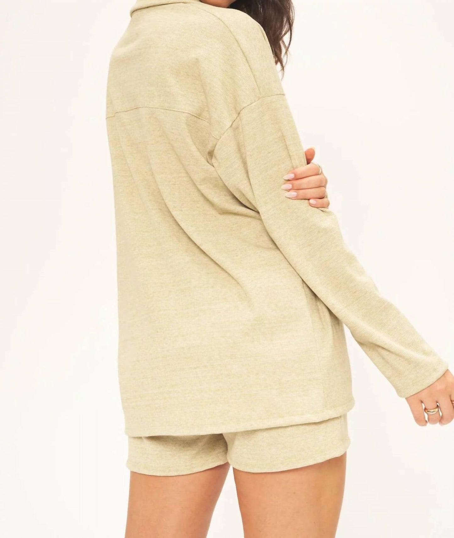 Project Social T - LONNIE BUTTON FRONT RIB LONGSLEEVE TOP