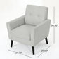 Radiantize Upholstered Fabric Club Chair With Square-Off Back And Button Tufted
