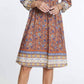Multiples - 3/4 Sleeve V-Neck Mini Dress