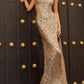 Sherri Hill - One-shoulder Sequin Fitted Gown With High Slit
