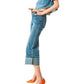 Q2 - Relaxed Jeans with Rolled Hem and Exposed Buttons