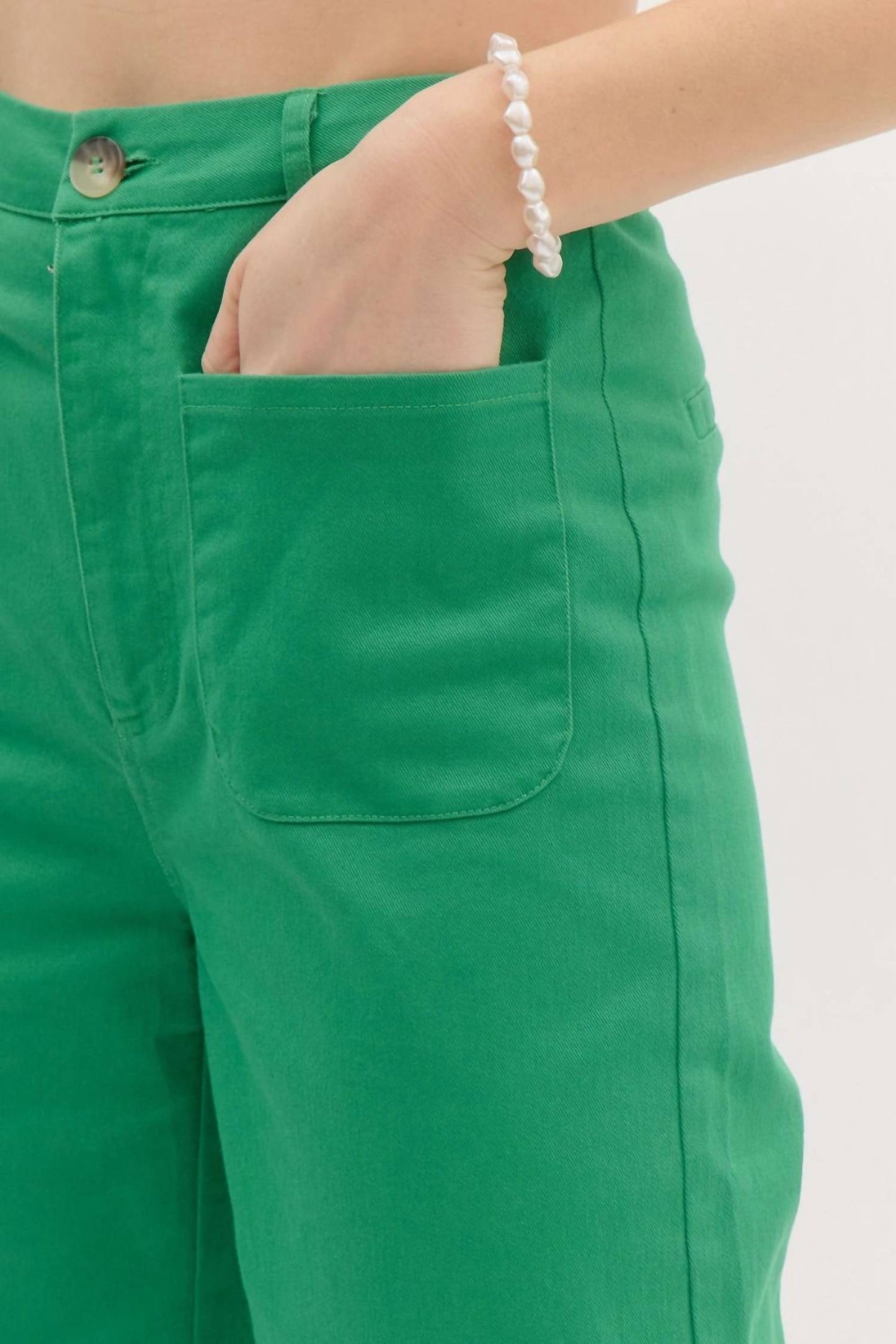 Entro - High Waisted Wide Leg Ankle Length Pants