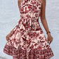 Trendsi - Printed Tie Waist Mini Dress