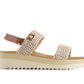 Andrea - Women's Flat Sandals With Hook And Loop Sling And Serrated Sole
