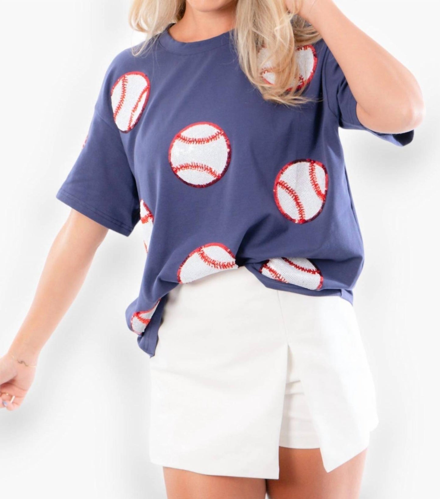 Abln Boutique - Home Run Hitter Sequin Baseball Tee