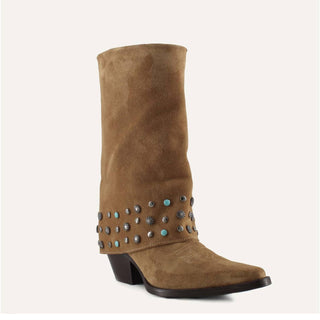 Buck &amp; Brana - Botas de cowgirl de couro Arianna Old Gold