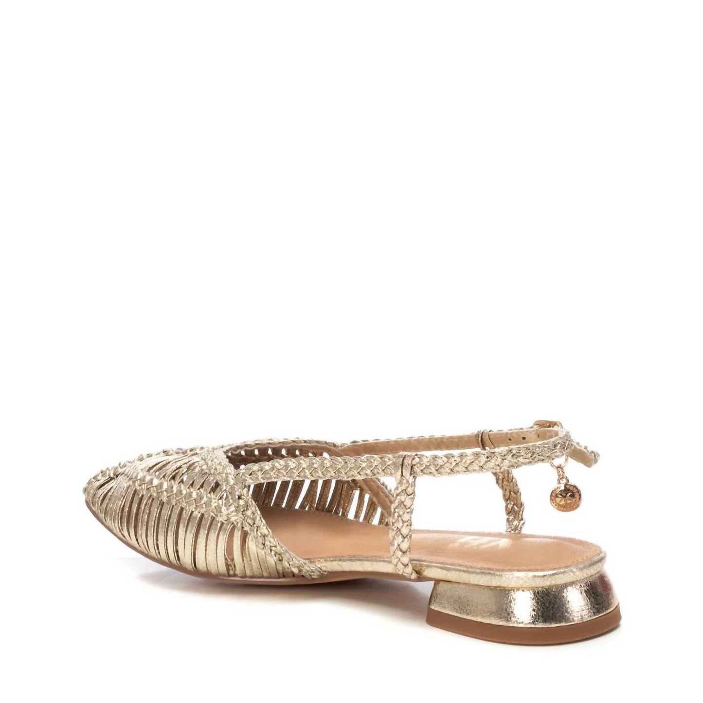 Xti - Women's Metallic Braided Slingback Flats