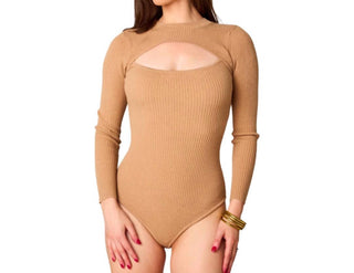 Buddylove - Body Nadia com recorte de manga comprida