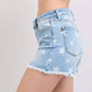 Judy Blue - Mid Rise Stars & Stripes Bleach Denim Short