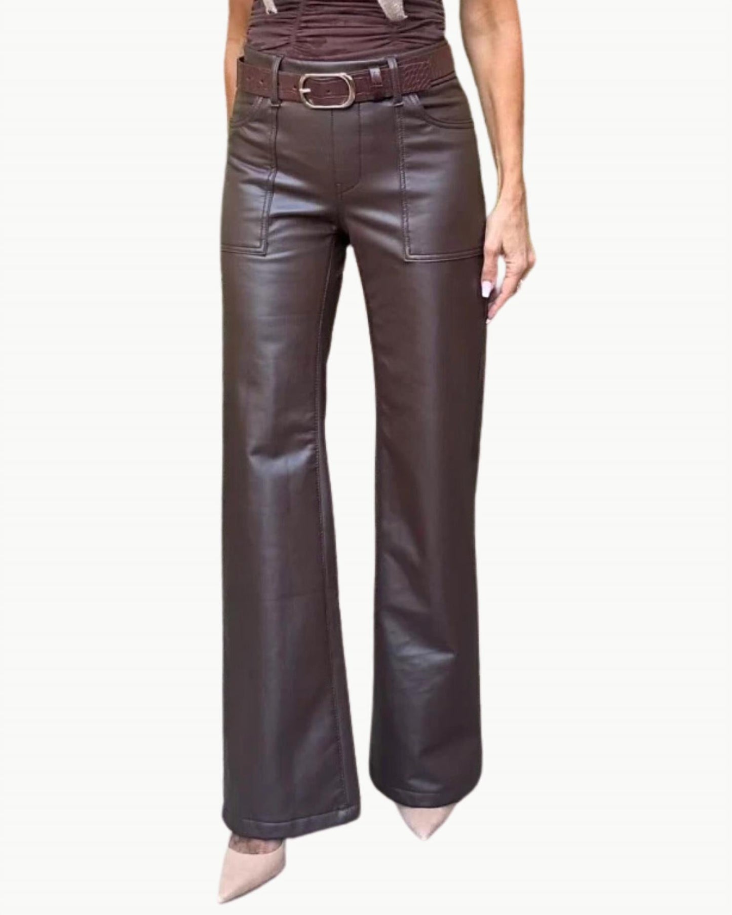 Bevy Flog - Christine Vegan Leather Pull On Pants