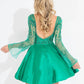 Rachel Allan - Beaded Mikado Short Prom Dress