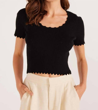 Minkpink - Camiseta Laura Scallop Knit
