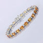 12.33 Carat Genuine Orange Sapphire and White Diamond 14K White Gold Bracelet