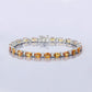 12.33 Carat Genuine Orange Sapphire and White Diamond 14K White Gold Bracelet